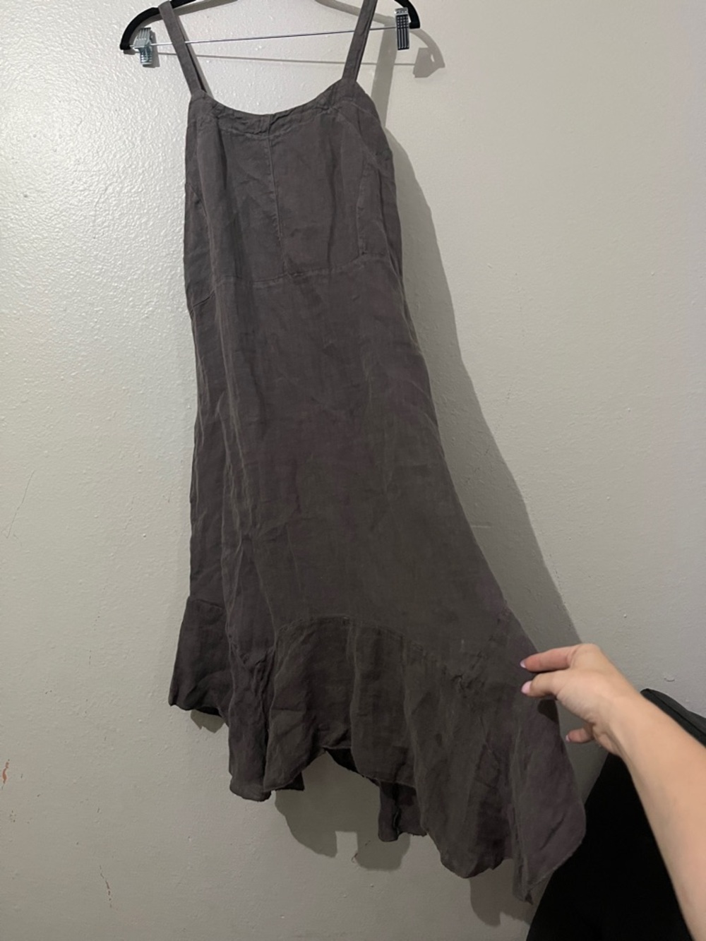 Anthropologie Dylan Slate Gray Linen A-Line Dress
